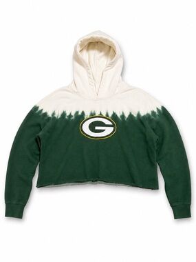 Green Bay Packers NFL Teens Apparel Tie Dye Cropped Hoodie Green XL 15/17